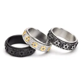 Vintage srebrny kolor wiking gwiazdy pierścienie mężczyzn kobiety proste nordyckie odin Viking Pierścień stal nierdzewna Amulet mody biżuterii