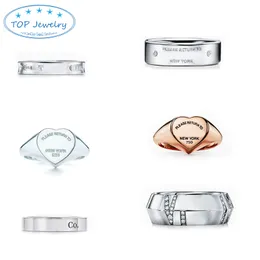 Liebe Silber Ring Herrenring Original Luxusmarke Schmuck Damen Tiffan Ringe Nicht allergisch Original Modeschmuck Paar Geschenk