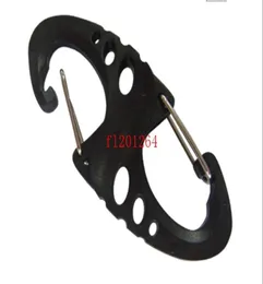 1000pcslot Black Plastic SBiner Clip For Paracord Bracelet Carabiner S Keychain keyring Bulk Package9281793