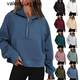 Novo LU-088 yoga scuba half zip hoodie jaqueta designer com capuz feminino definir treino esporte casaco de fitness jaqueta com zíper moletom sportwear roupas de yoga das mulheres