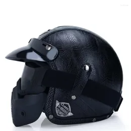 Caschi da moto 2023 Casco aperto 3/4 Personalità Uomo Donna Retro Cascos Para Moto Face