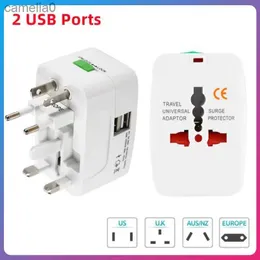 Power Cable Plug Universal Travel Adapter With 2 USB Ports EU UK US AU AC Power Charger Adapter Outlet Converter Socket Plug Adaptor ConnectorL231125