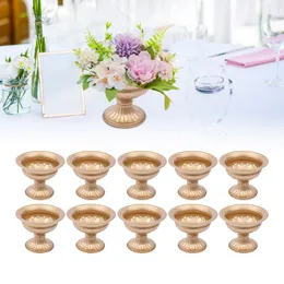 Vaser 10st Bakning Lack Diy Flower Trumpet Vase bordsskiva Bröllopsfest Centerpiece Decor Gold 230425