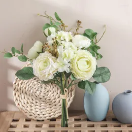Декоративные цветы Lotus Bouquet Artificial Flower для свадебного украшения Silk Home Dec