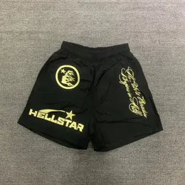 Hellstar Studios X4 Shorts Ins High Street Shorts Whitwear Womens Beach Short Luxury Embroideriedレーベルメッシュ通気性スポーツヨガパンツのクイックドライ