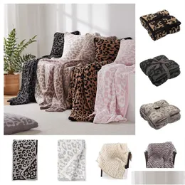 Blankets Leopard Designs Blanket Soft Plush Wool Childrens Audlt Knitted Home Er Throw Travel Drop Delivery Garden Textiles Dh2J5