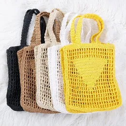 Beach Bag Luxury Designer Bag Crochet Tote Bag Fashion Womens Mesh Hollow Woven Shopping Bags for Summer Style Straw Shoulder Bag Purse