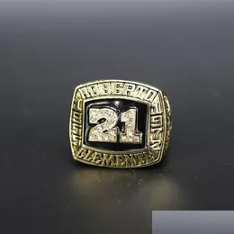 Klaster Rings Hall of Fame Baseball 1955 1972 21 Roberto Clemente Team Champions Pierścień z drewnianym pudełkiem na wyświetlacze pamiątki Me Dhcnz