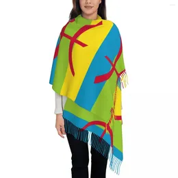 Scarves Women's Scarf With Tassel North Africa Amazigh Flag Long Winter Fall Shawl Wrap Daily Wear Cashmere