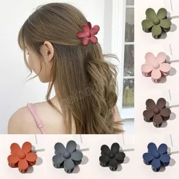 Big Flower Shaped Hair Claws Women Candy Color Hair Crab Clamps Hairdress Solid Hairpins Hair Accessories