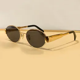 Altın metal koyu gri oval yuvarlak güneş gözlükleri kadın erkekler yaz moda güneş gözlüğü sünni gafas de sol sonnenbrille güneş gölgeleri uv400 gözlük kutu