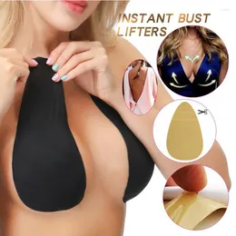 Yoga Outfit Strapless Push Up Sport Bra Top Self Adhesive Nipple Breast Pasties Cover Reusable Silicone Comfort Lingerie Femme Bralette