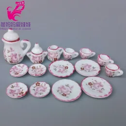 Akcesoria dla lalek Char China Tea Pots Dish Cups House DIY dla licca mini meble 230424