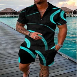 Herrspårar Summer Tracksuit 2 Piece Set Patchwork Fashion Male Short Sleeve Shirt Shorts Slim Fit Su 2023 Men Clothingmen