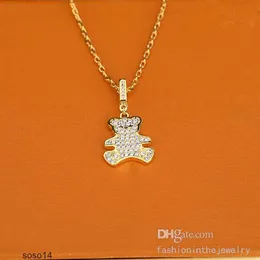 Fashion Necklace Designer Jewelry Luxury Pendants Wedding Rose Gold Platinum Bear Bag Lock Diamond for Women Yellow Gold Plated Wholesale Xnv7