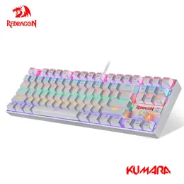 Keyboard Mouse Combos Redragon KUMARA K552 USB Mechanical Gaming Blue Switch DIY Rgb Led Tombol Backlit 87 Kunci Gamer untuk Komputer Pc 230425