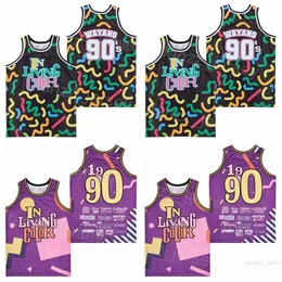 Film 90 Wayans Jersey Basketball Series w Living Color 1990 Retro Sport Pullover College oddychający vintage Hiphop University Hafted Drużyna Good Good