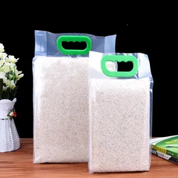 200pcs Transparent plastic nylon rice grain packaging bags food grade vacuum bag large pouch kitchen storage pocket organzier