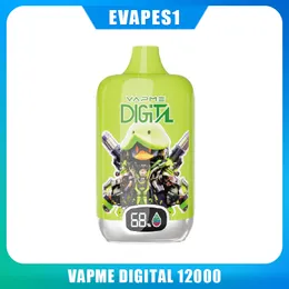 Caixa digital VapME original 12000 12k Puffs Vape descartável 850mAh Tipo-C carregamento 20ml preenchido com bateria e ejuice indiador 8 sabores 0% 2% 5% e cigarros e cigarros e cigarros