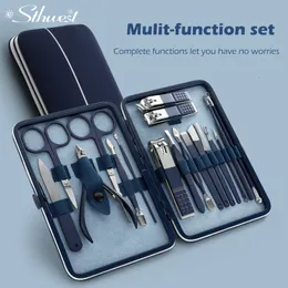 Nail Manicure Set Manicure Set Color Contraving Sets Dail Clippers Cutter Tools Kits Stainsal Steel Pedicure Case for Man Woman 230425