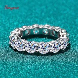 Pierścień Solitaire Smyoue 7ct 5mm Full Pierścień dla kobiet mężczyzn błyszczący okrągły cut pełny encity Diamond Band Wedding S925 srebrny 230425
