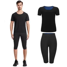 Men's Body Shapers Mens Sauna Suit Heat Trapping Shapewear Sweat Shaper Shirt Slimmer Pants Compression Thermal Top Fitness Leggings Sets 231124