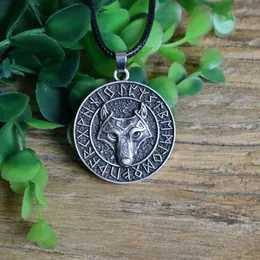 Pendant Necklaces Elder Futhark Vegvisir Runic Wolf Necklace Original Animal Wicca Jewelry