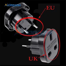 Power Cable Plug Universal Travel UK to EU Euro Plug AC Power Charger Adapter Converter Socket 2 Pin Wall Plug Socket BlackL231125
