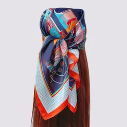 スカーフ女性のためのスプリングネックウェアラグジュアリー小さなシルクスカーフビンテージエレガントスクエアバンダナ女性ソフトフウラード70 cm