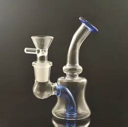 Wholesale Female Glass Bong Oil Rig Thickness Ash Catcher Bongs Bubbler Recycler Smoking Water Pipe with 14mm Male Glass Oil Burner Pipes Cheapest Price