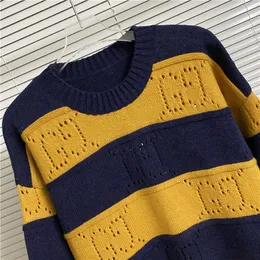 Herrtröjor designer brev jacquard loseness långärmad tröja pullover casual crewneck lös tryckt höst två stil tillbaka lette s