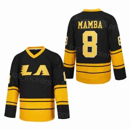 LA 8 MAMBA COLLEGE HOCKEY JERSEYS FOR SPORT FANS UNIVERSION UNIVERSION VINTAGE FILK PULLOVER TEAM COLOR BLACK RETIRE PURE COTTON EMBROIDERYサイズS-XXXL