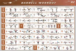 Barbell Workout Exercise Poster BodyBuilding Guide Fitness Gym Chart Art Gifts Silk Print Poster8731925