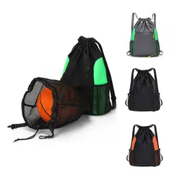 Outdoor Bags Porttil drawstring basquete mochila malha saco de futebol bola voleibol sacos de armazenamento esportes ao ar livre viajar ginsio yoga J230424