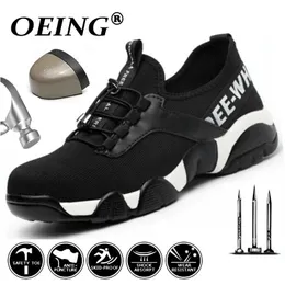 Boots Men Steel Toe Toe Safety Safety Shoes خفيفة الوزن على حذاء رياضة عاكس غير رسمي منع المرأة الثقب الواقية 48 231124