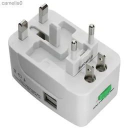 Power Cable Plug AU US UK EU Converter All in One World Travel Universal 2 USB Port AC Power Charger Adapter International Plug AdapterL231125