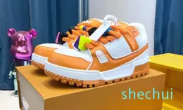 Nowy projektant Casual OES Men Trener Maxi Sneaker Multicolor Inkjet Classic Retro Gruby podeszwy podwyższony but treningowy Dżinsowy wzór gumowy płótno rozmiar US4-1