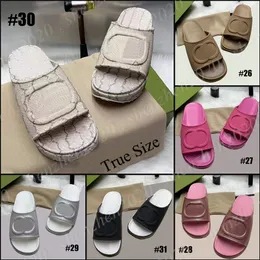 Designer Slide Sandals Womens: Embroidered Logo Platform Slippers