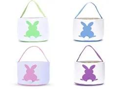 Easter Egg Basket Party Festival Decor Rabbit Bunny Printed Canvas Gift Kids Noszenie jajka Candy Bag8639056