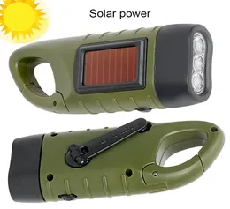 Portable LED Flashlight Hand Crank Dynamo Torch Lantern Professional Solar Power Tent Light for Outdoor Camping Mountaineering3361074
