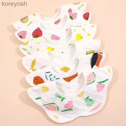 Bibs Burp Cloths 6PCS Petal Shape Baby Cute Printed Pattern Pure Cotton Bib Spit Wipe Anti-Spitting Bib for Boys and Girls Baby All Seasons UniL231125