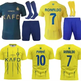 Men 2023 2024 Al Nassr FC Breathable Soccer Jerseys Ronaldo Home Away 23 24 CR7 Gonzalo Martinez Talisca Ghislain Konan Vincent Aboubakar Kids kit Football Shirt