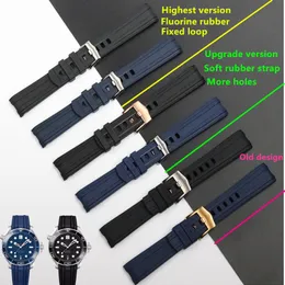 Watch Bands Top Brand Quality 20mm Soft Rubber Silicone Watch Band Buckle Grind Arenaceous Belt Special For Omega strap For Seamaster 300 230425