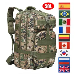 Utomhusväskor 30L 40L 50L Oxford Waterproof Mountaineering Bag Portable Attack Tactical Rackpack Tourism Army Camouflage Sports 3P 231124