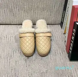 Women Lamb Wool Slipper Luxury Brand Designe