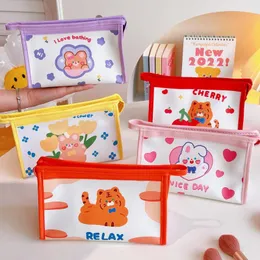 Pcs/lot Kawaii Bear Tiger Pencil Case Cute PU Leather Pen Box Stationery Cosmetic Bag Office School Supplies Wholesale