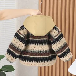 2024 herbst Winter Mischfarben Mit Kapuze Kinder Mantel Jungen Jacke Baby Baumwolle Kleidung Mädchen Mantel Modische Trend Pullover