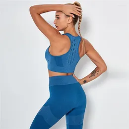 Débardeurs femmes femmes rayé Yoga Sport soutien-gorge respirant Fitness course gilet creux rembourré haut court sous-vêtements haut de gymnastique soutiens-gorge