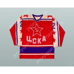 Anpassad Viacheslav Fetisov Sovjet Red Army Hockey Jersey New Top Stitched S-M-L-XL-XXL-3XL-4XL-5XL-6XL