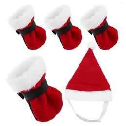 Abbigliamento per cani Costumi per abiti natalizi per animali domestici Cappello piccolo Cappello decorativo per feste di Natale Forniture per cappelli per cosplay Calzini